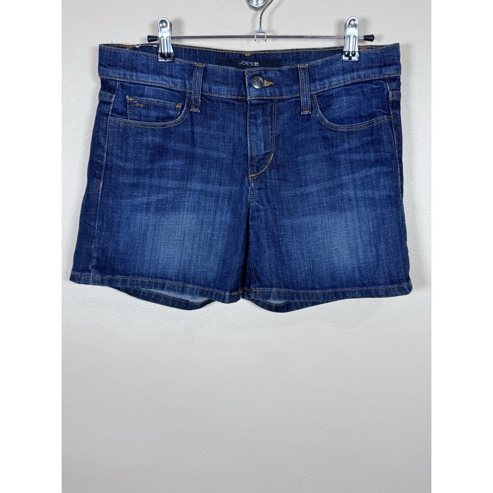 Joes Jeans Womens Jean Shorts Dark Wash Size 27 Stretch 4 Inch Mid Rise Classic